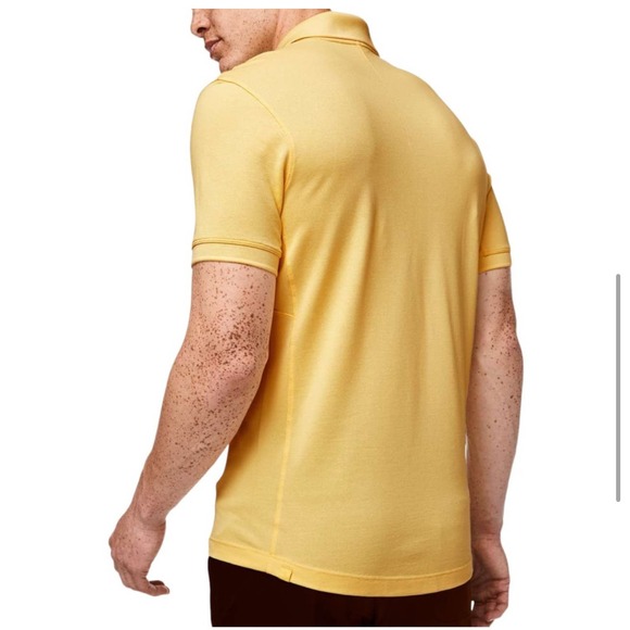 Lululemon Tech Pique Polo Short Sleeve Yellow Shirt Size Large Underarm Vents - Picture 7 of 11